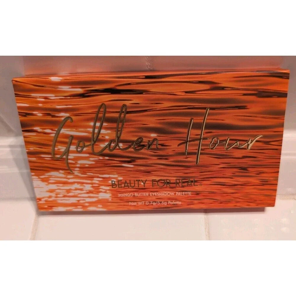 BEAUTY FOR REAL Golden Hour Mango Butter Eyeshadow Palette 8 Shades Full SZ 5.6g